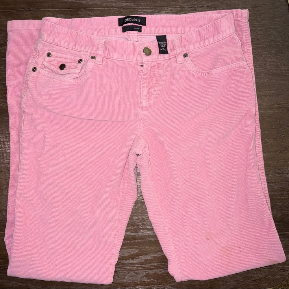 Ideology Pink Corduroy Low Rise Trousers